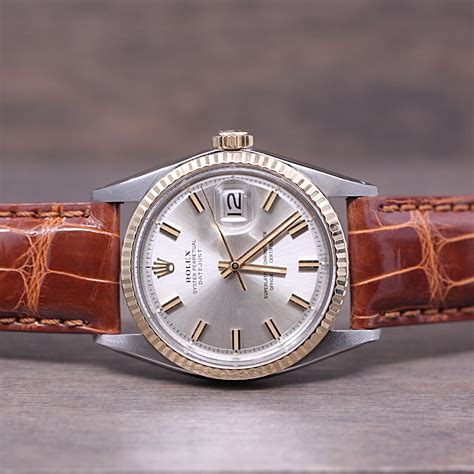 rolex datejust women gold and leather strap|rolex datejust leather strap replacement.